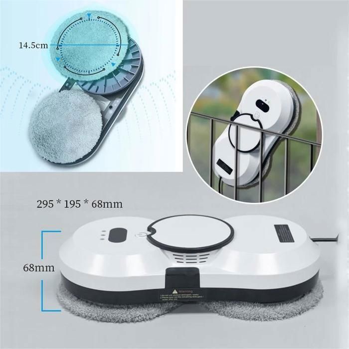 Electric Window Cleaning Robot, 5600PA Powerful Suction, Electric Spray, 3 Cleaning Modes, Remote Control, 10 Cleaning Cloths