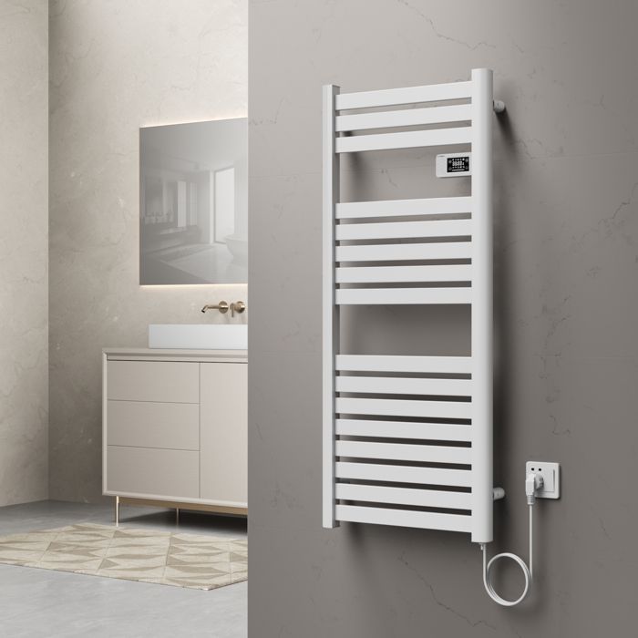 Ringebu elektrischer Handtuchwärmer 120 x 50 cm 500 W weiß