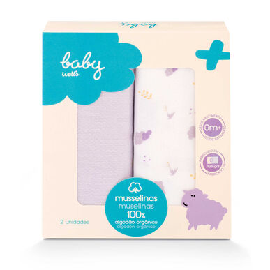 Baby Wells Sheep Muslin-bleier 2 enheter 2 enheter