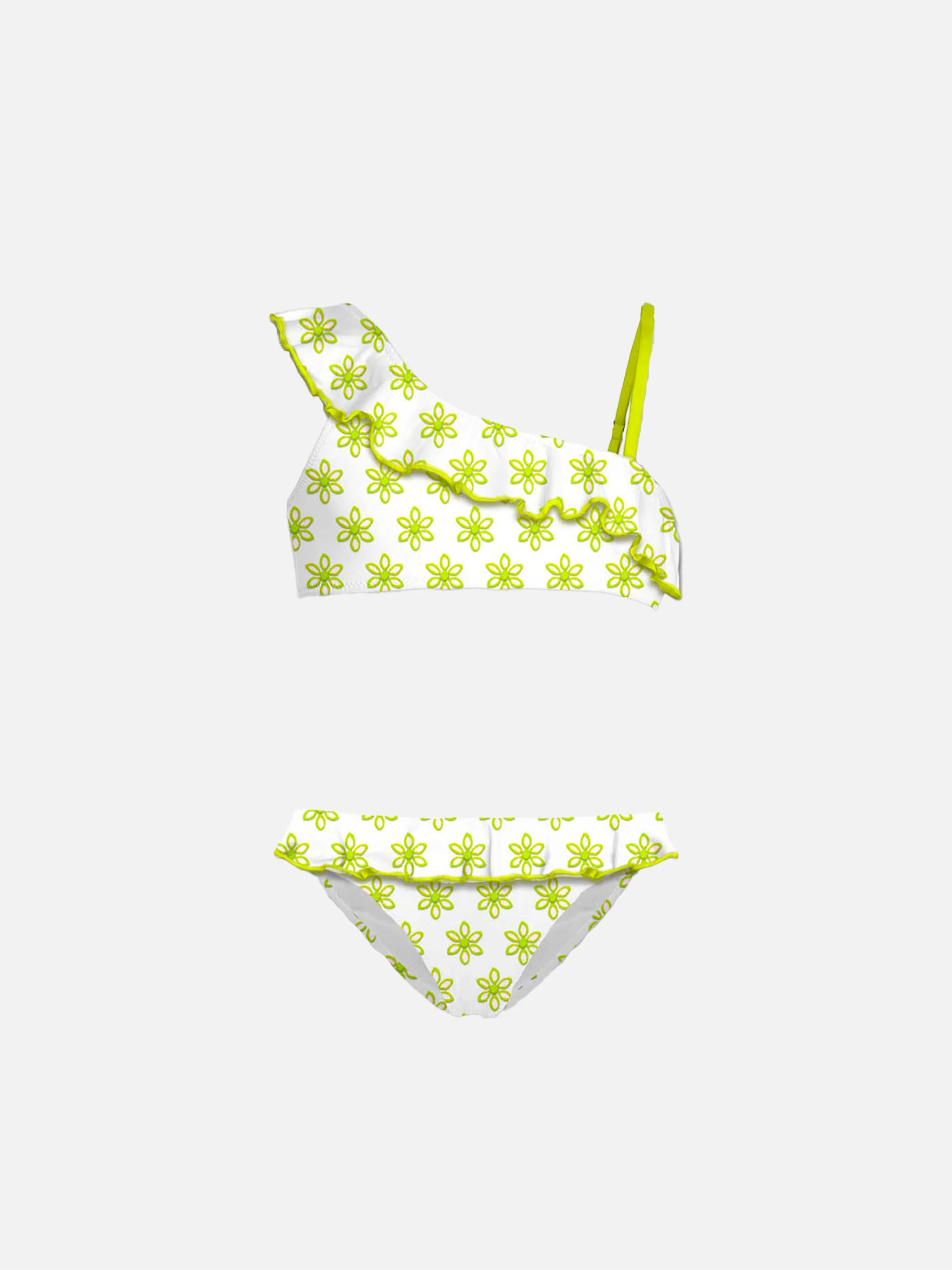 Bikini asymétrique à volants pour filles