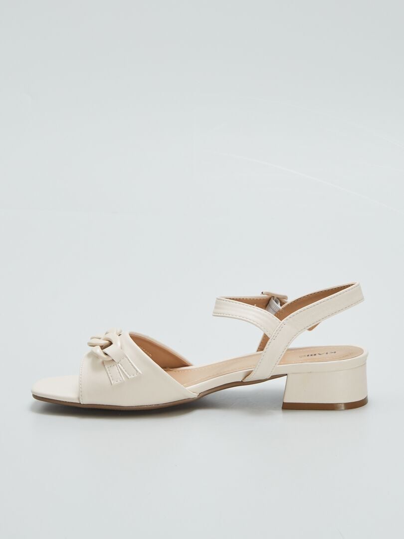 Sandalen met hak - BEIGE