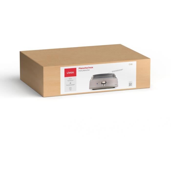 Piastra elettrica in acciaio inox - LIVOO - DOC292 - 2800W - Piastra in acciaio inox rimovibile - Termostato regolabile