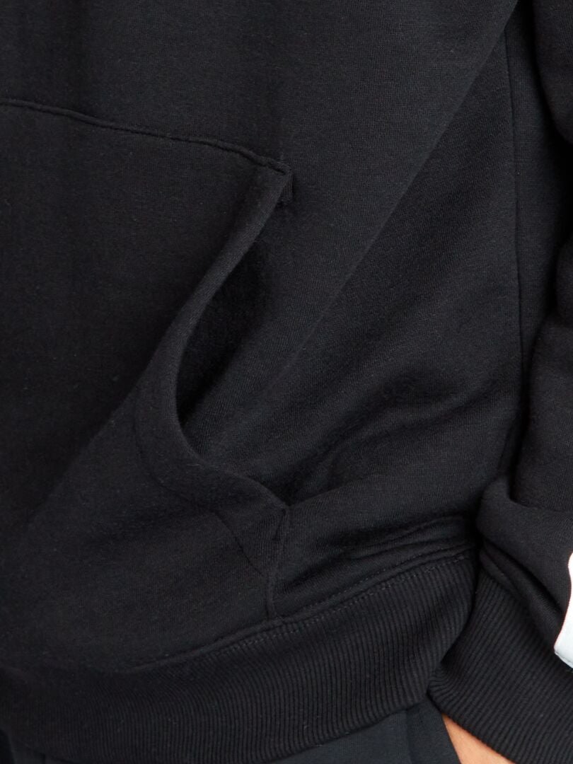 Sudadera con capucha bicolor - Negra