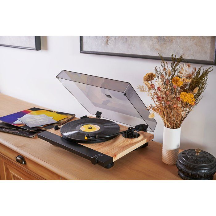 Giradischi - THOMSON - TT702 - 33 e 45 giri - Testina Audio Technica AT91 - Antiskating - Legno e nero