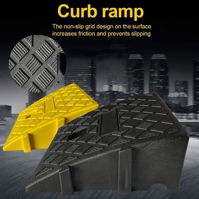 Rampa elevadora para coches, sillas de ruedas y motocicletas (negra, 25x27x13 cm)