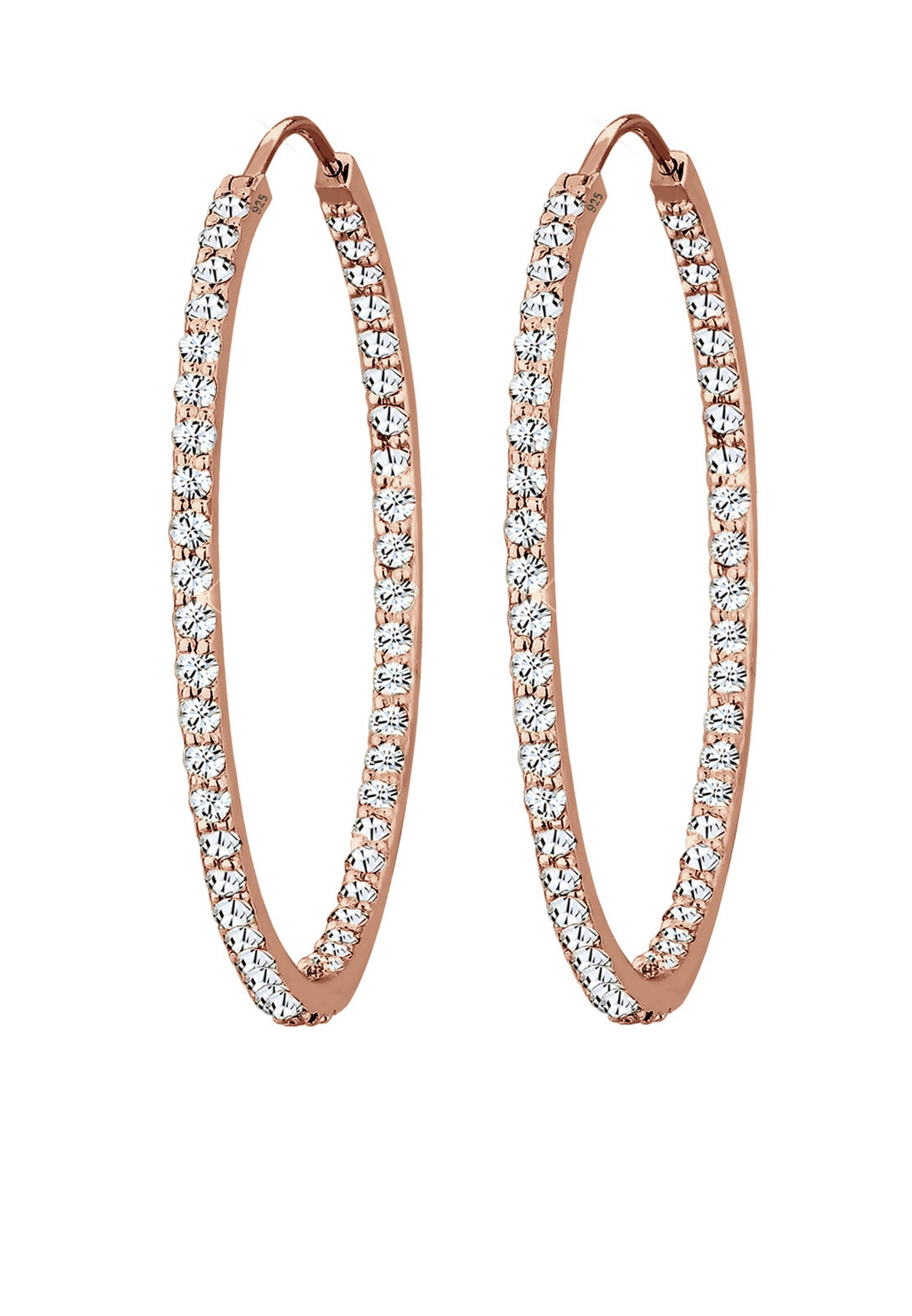 Elli PREMIUM Boucles d'Oreilles Créoles Cristal 925 Argent