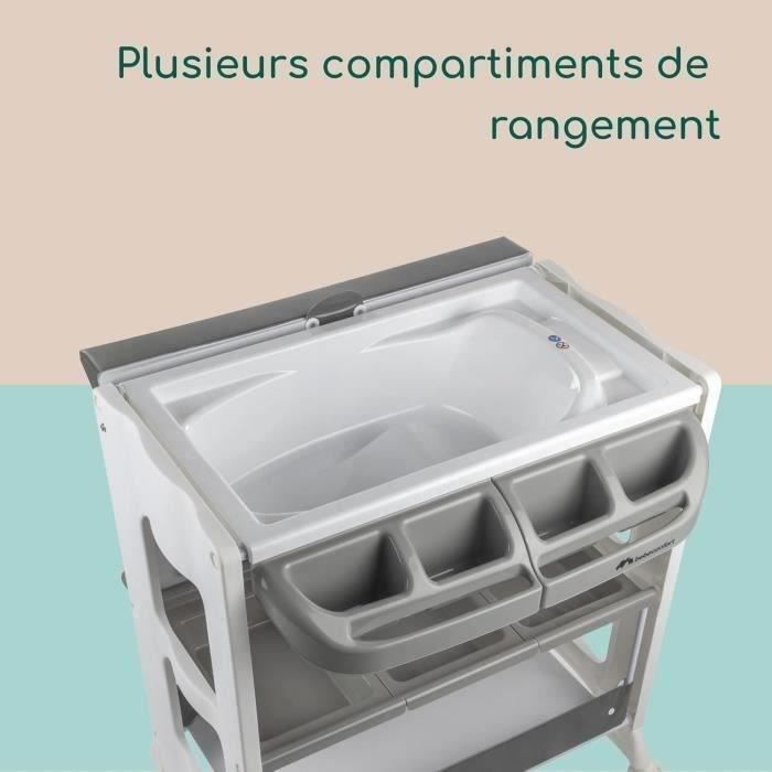 Fasciatoio e vaschetta da bagno 2 in 1 BEBECONFORT Dolphy, dalla nascita fino a 12 mesi (11 kg), grigio nebbia