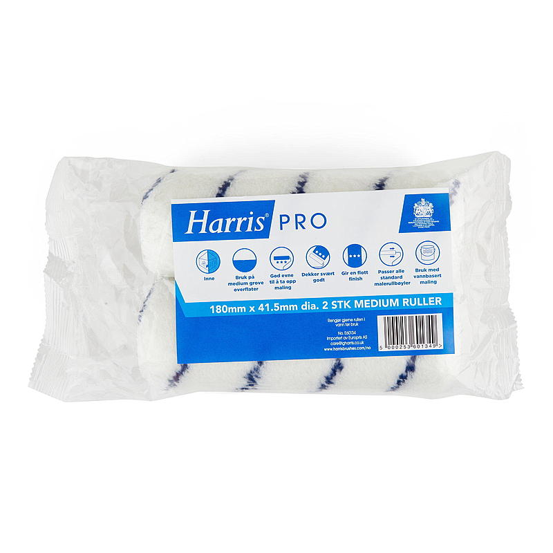 Rouleau Harris, lot de 2, 180 mm, polyacrylique, Pro