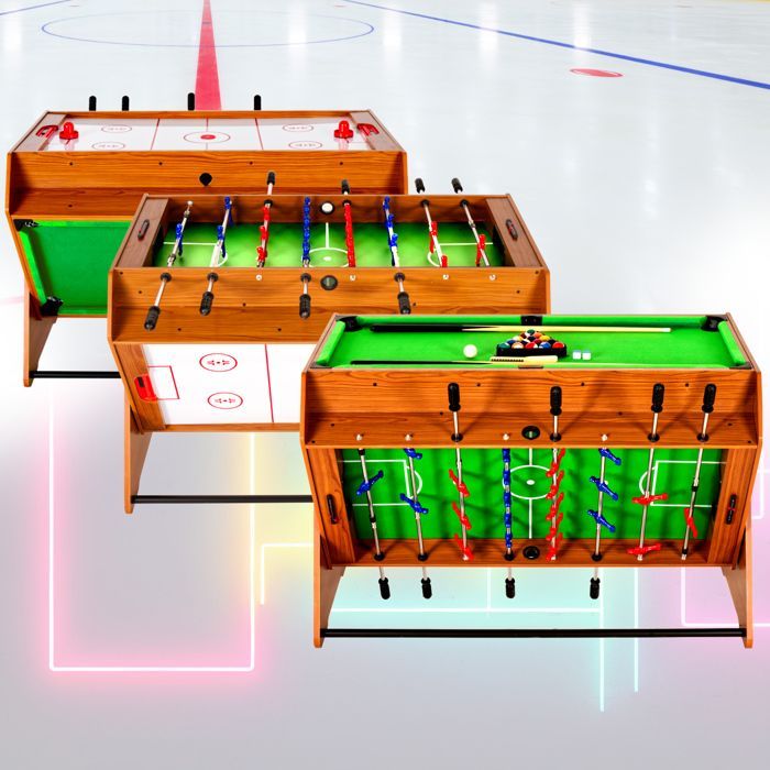 THUNDER SMART Indoor Opklapbare Tafelvoetbaltafel | Voor Kinderen | 126 x 82,5 x 84 cm | Houten afwerking