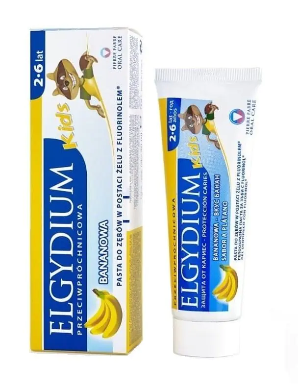 Elgydium Kids Pasta do zębów Przeciwpróchnicowa Bananowa 2-6 Lat