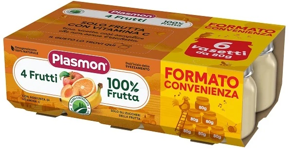 PLASMON Plasmon Omog 4 frutas 6X8G