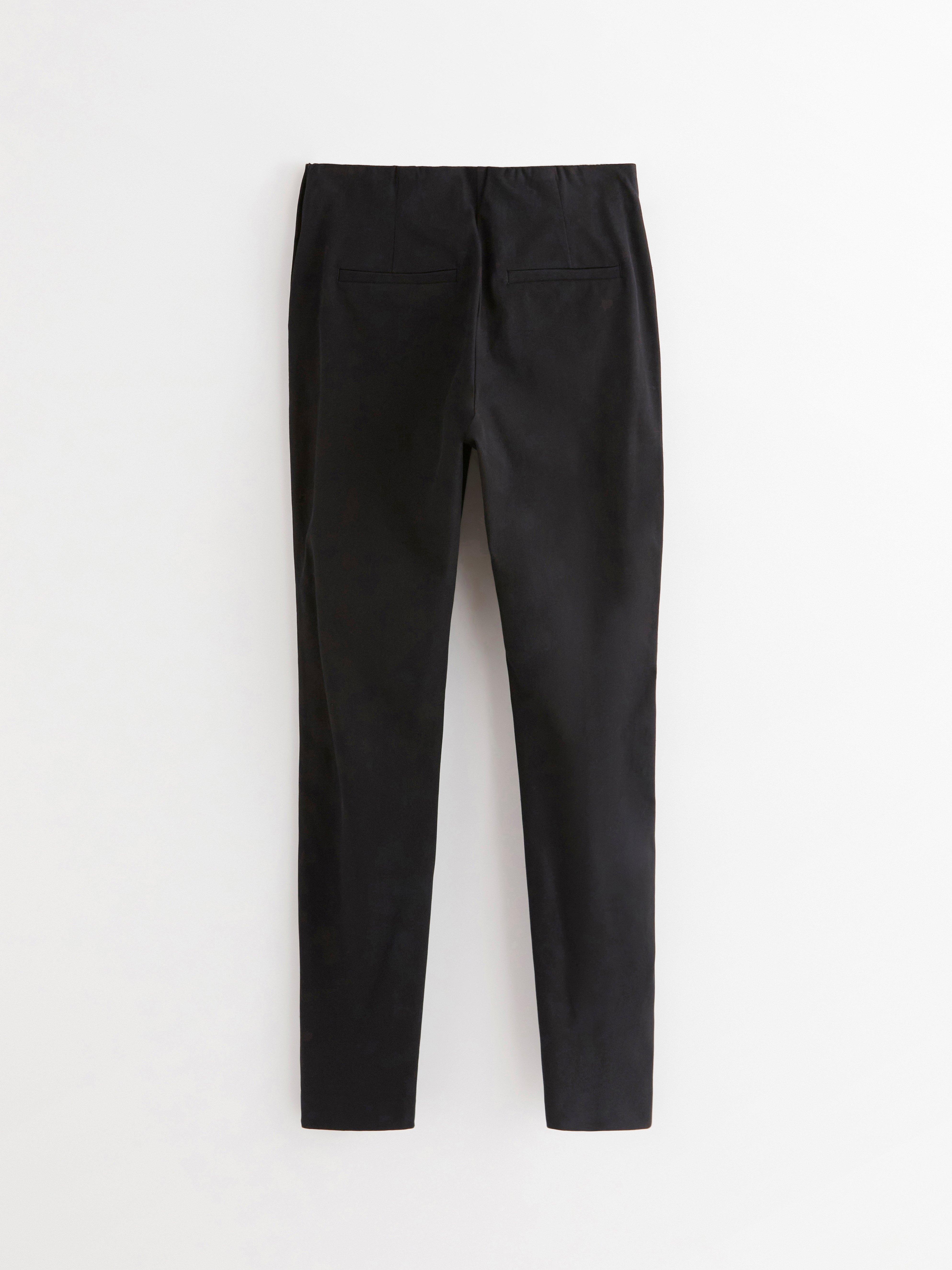Kalhoty JONNA slim fit s vysokým pasem Černé