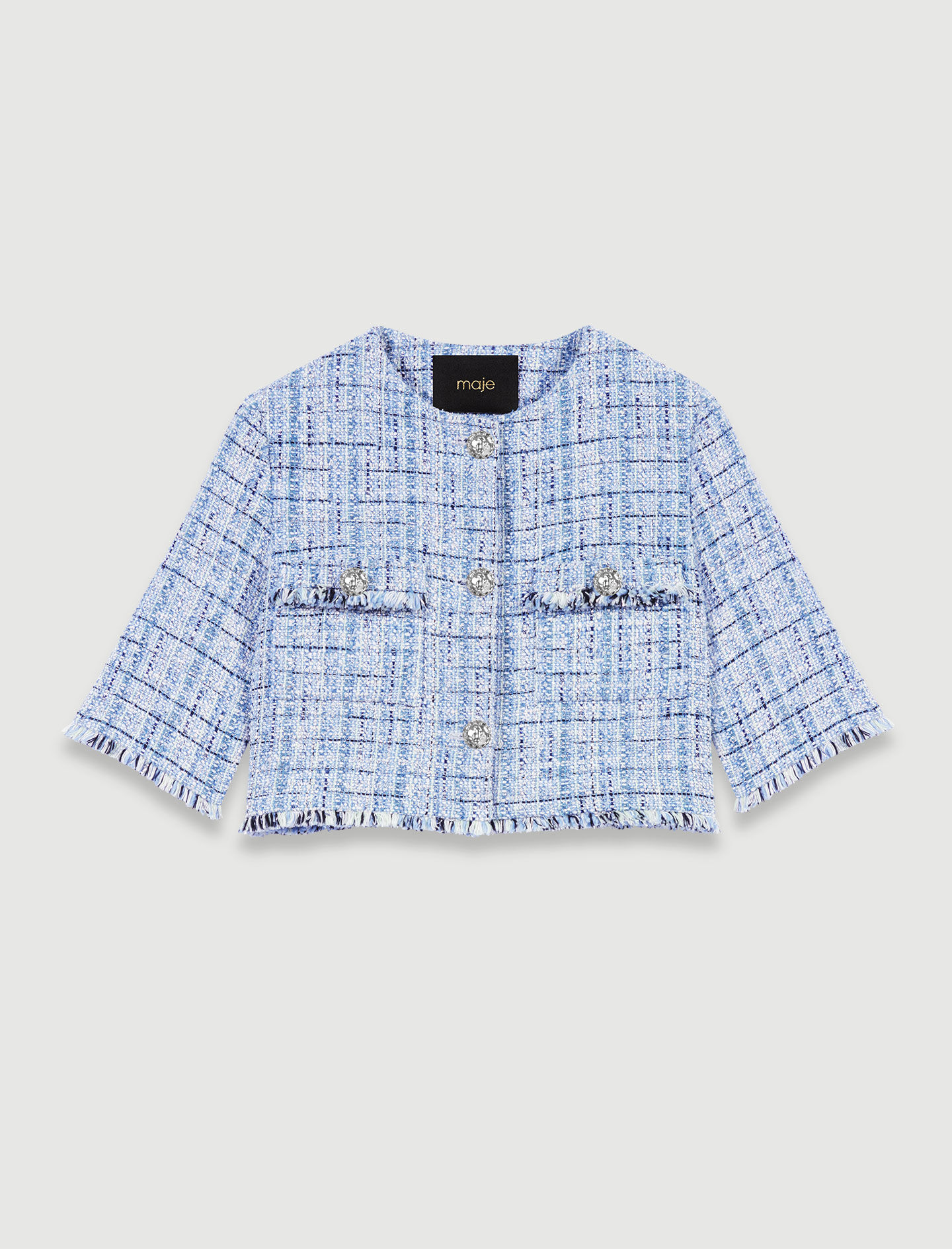 Jachetă Tweed-Albastru deschis