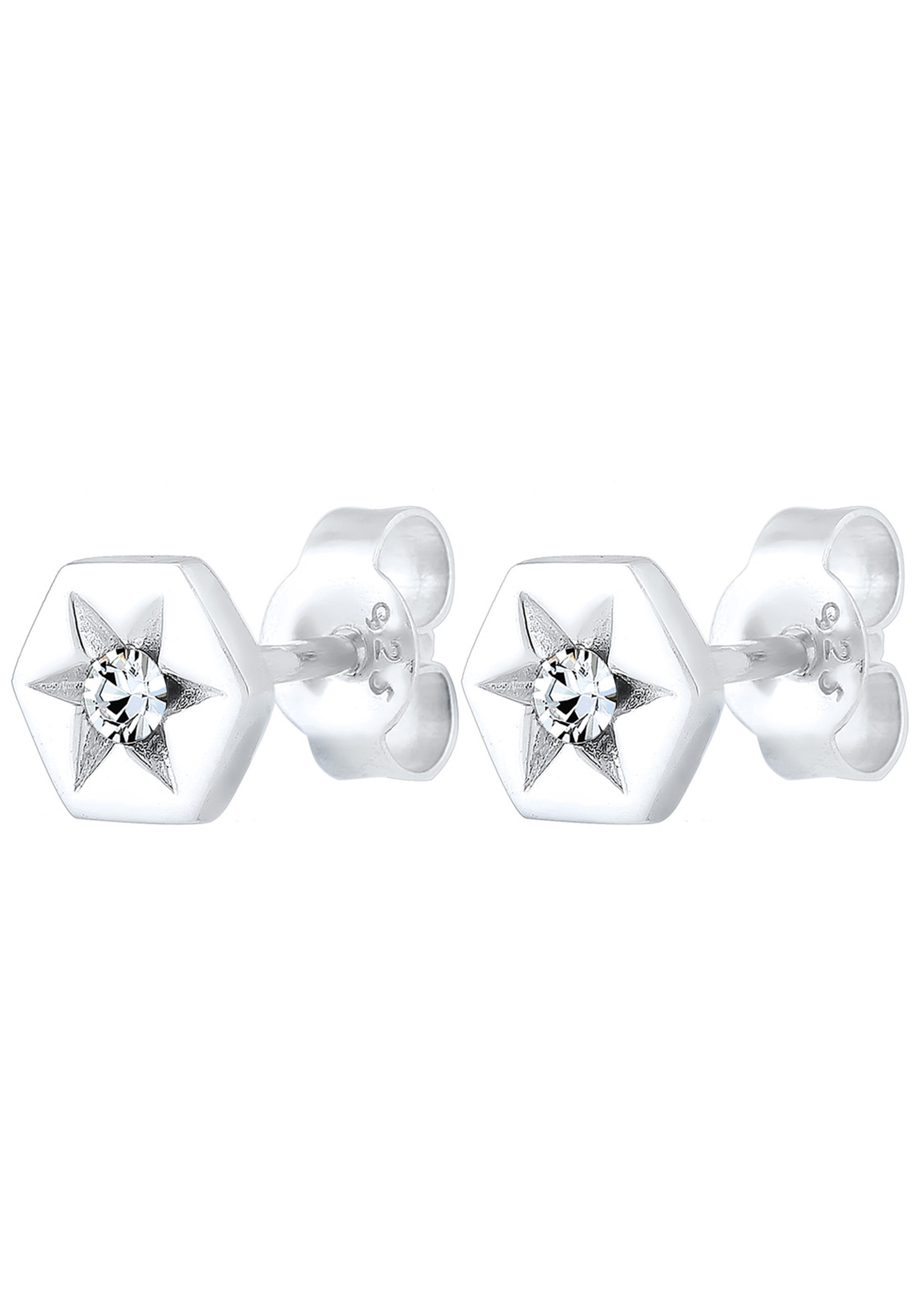 Elli Femmes étoile hexagone avec cristal en argent sterling 925