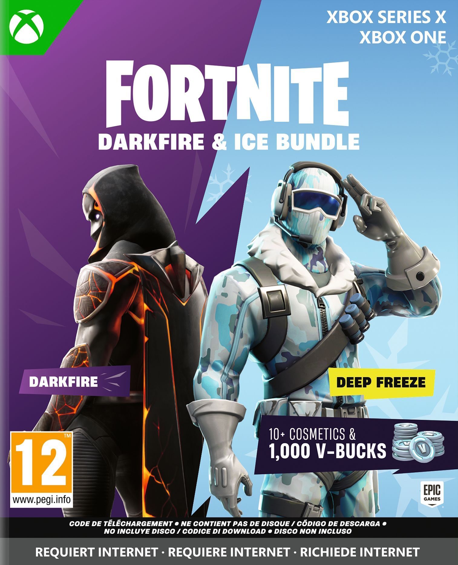 FORTNITE Darkfire & Ice Bundle - Jeu Xbox Series X | Xbox One - Code in a Box