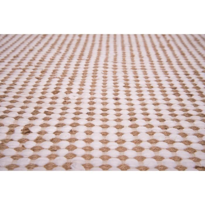 JHANG Tapis contemporain - 50x70 cm - Naturel - Tissage artisanal
