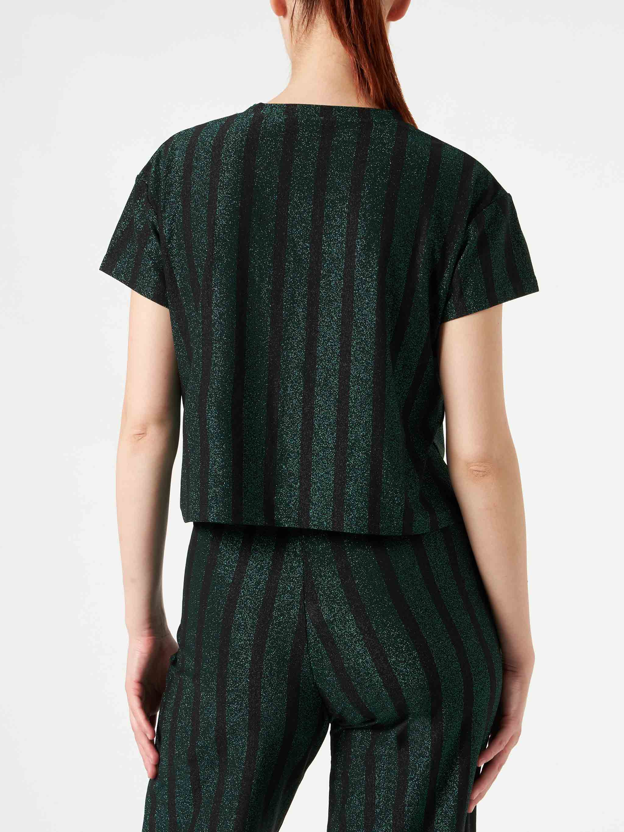 Glitzerndes, gestreiftes Stricktop