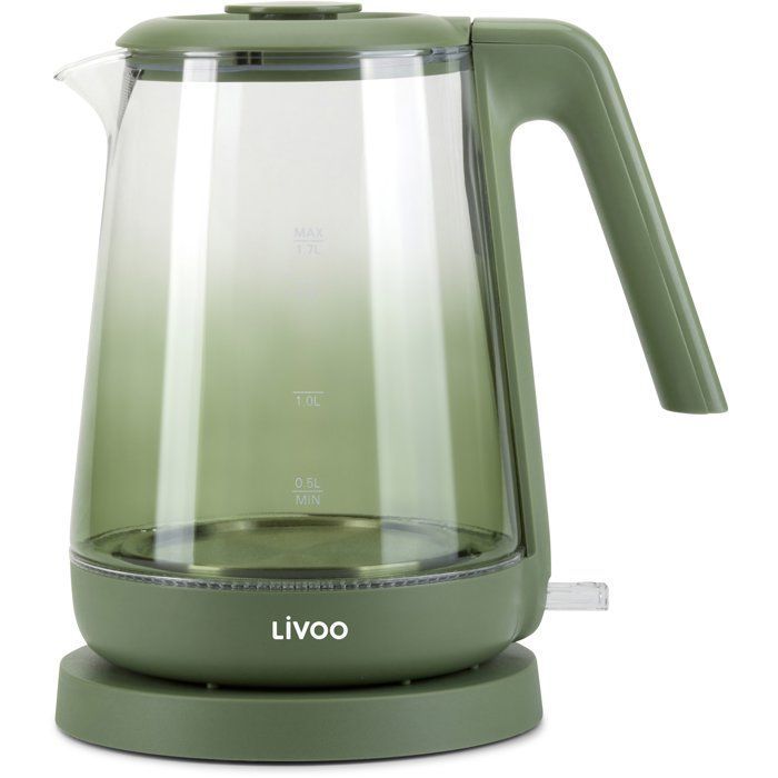 Hervidor de agua - LIVOO - DOD216V - 2200 W - 1,7 L - Vidrio / Verde