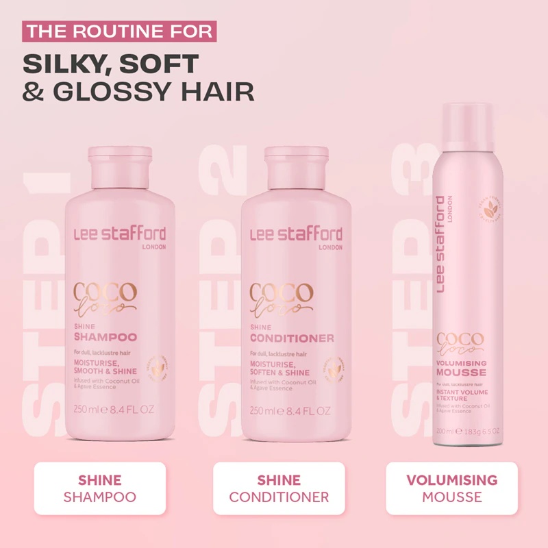 „Lee Stafford CoCo LoCo Agave Luxury“ apimties suteikiančios putos ploniems ir ploniems plaukams