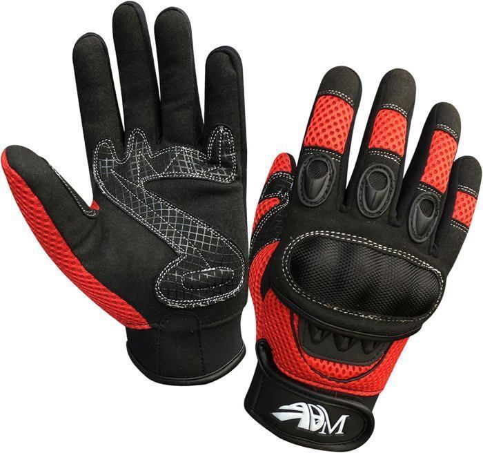 Guantes de moto ADM para hombre, homologados CE, para verano/entre estaciones, antideslizantes, transpirables, rojos, tallas S, M, L, XL, XXL