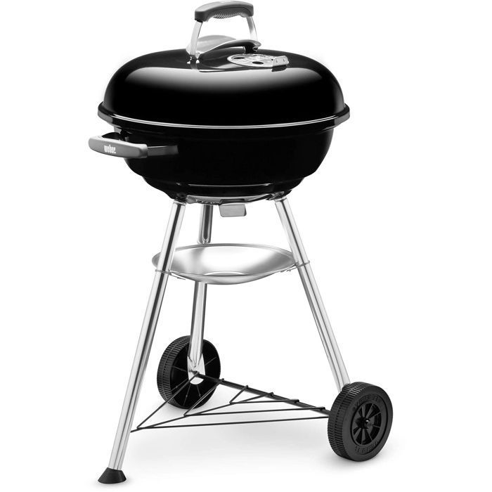 Churrasqueira a carvão WEBER COMPACT KETTLE Ø47cm - Superfície de cozimento: 43,5cm - Preta