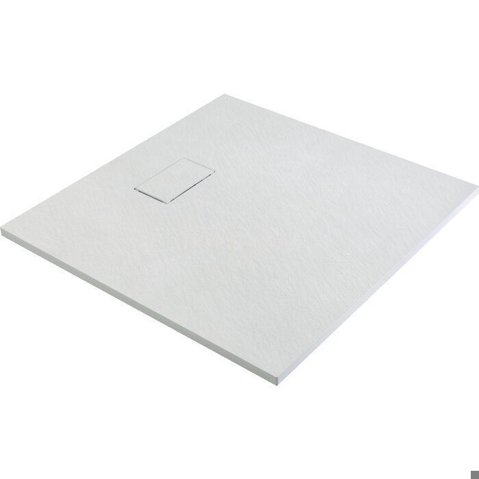 Shower tray - Gaia - Odyssea - Extra-flat - White stone effect - L. 120 cm - W. 80 cm