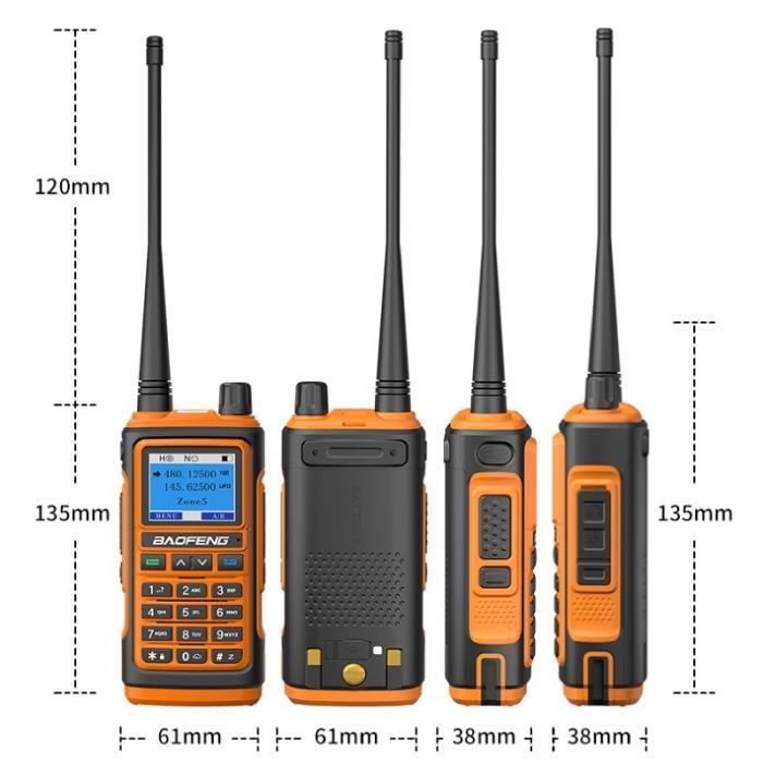 Walkie-talkie portátil Baofeng UV-17 de 10 W con LED, radio FM recargable tipo C de 1,7