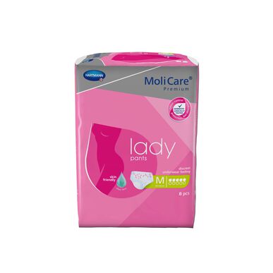 Molicare-inkontinenssialushousut, 5 tippaa, naisten alushousut, M, 8 kpl, 8 kpl