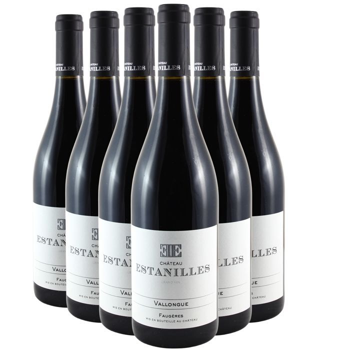 Château des Estanilles Faugères Vallongue 2022 - Vin Rouge du Languedoc - Roussillon (6x75cl) BIO.
