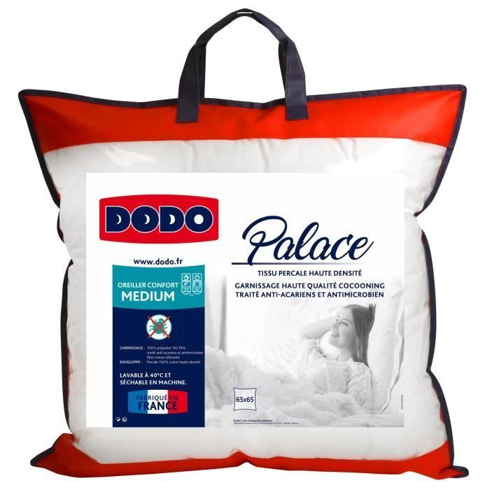 Almohada antiácaros DODO Percale PALACE - 65 x 65 cm