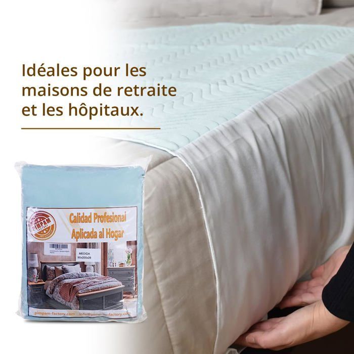 Protector de colchón impermeable PimPam 160×85 cm - Súper absorbente 3L, lavable 200 veces, 80% algodón