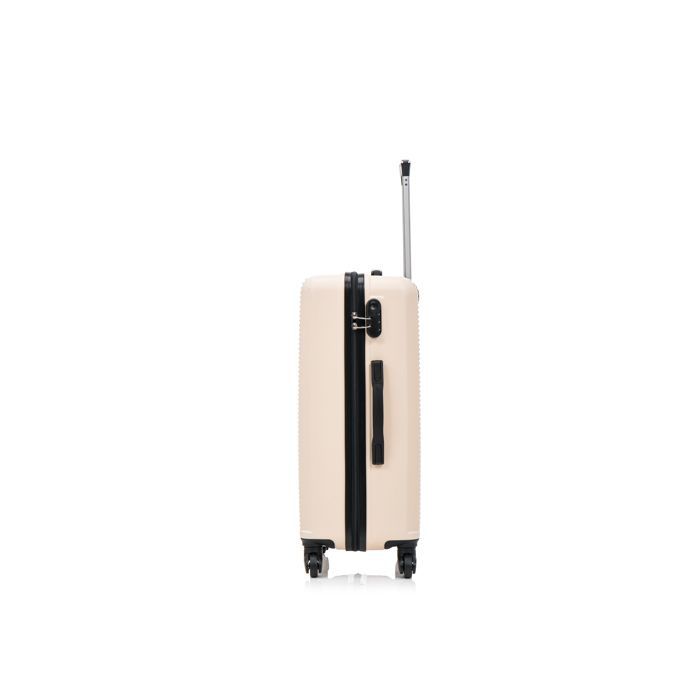 Valigia da cabina 55x35x25cm | Valigia da weekend CELIMS | ABS | Lucchetto | 4 ruote a 360° | Beige