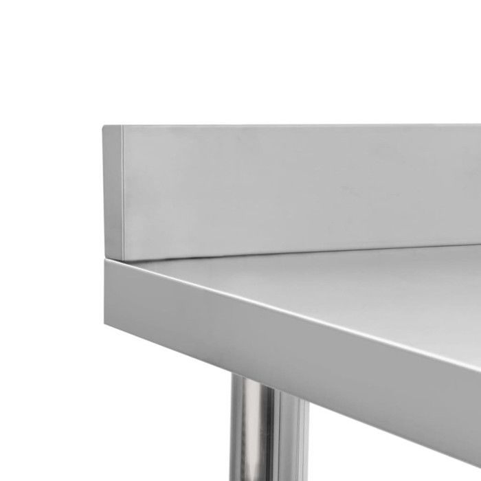 vidaXL Table de travail de cuisine avec dosseret 100x60x93 cm Inox 51189