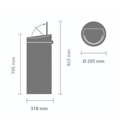 Cubo de basura táctil BRABANTIA nuevo - 30L - Blanco