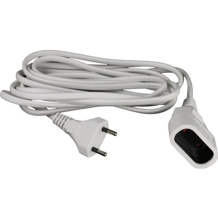 Cable de extensión ZENITECH de 2 m - 2 x 0,75 mm² - Blanco