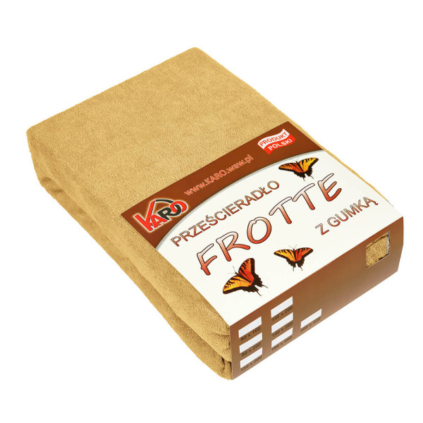 Prześcieradło frotte z gumką 70x140 musztardowe piaskowe