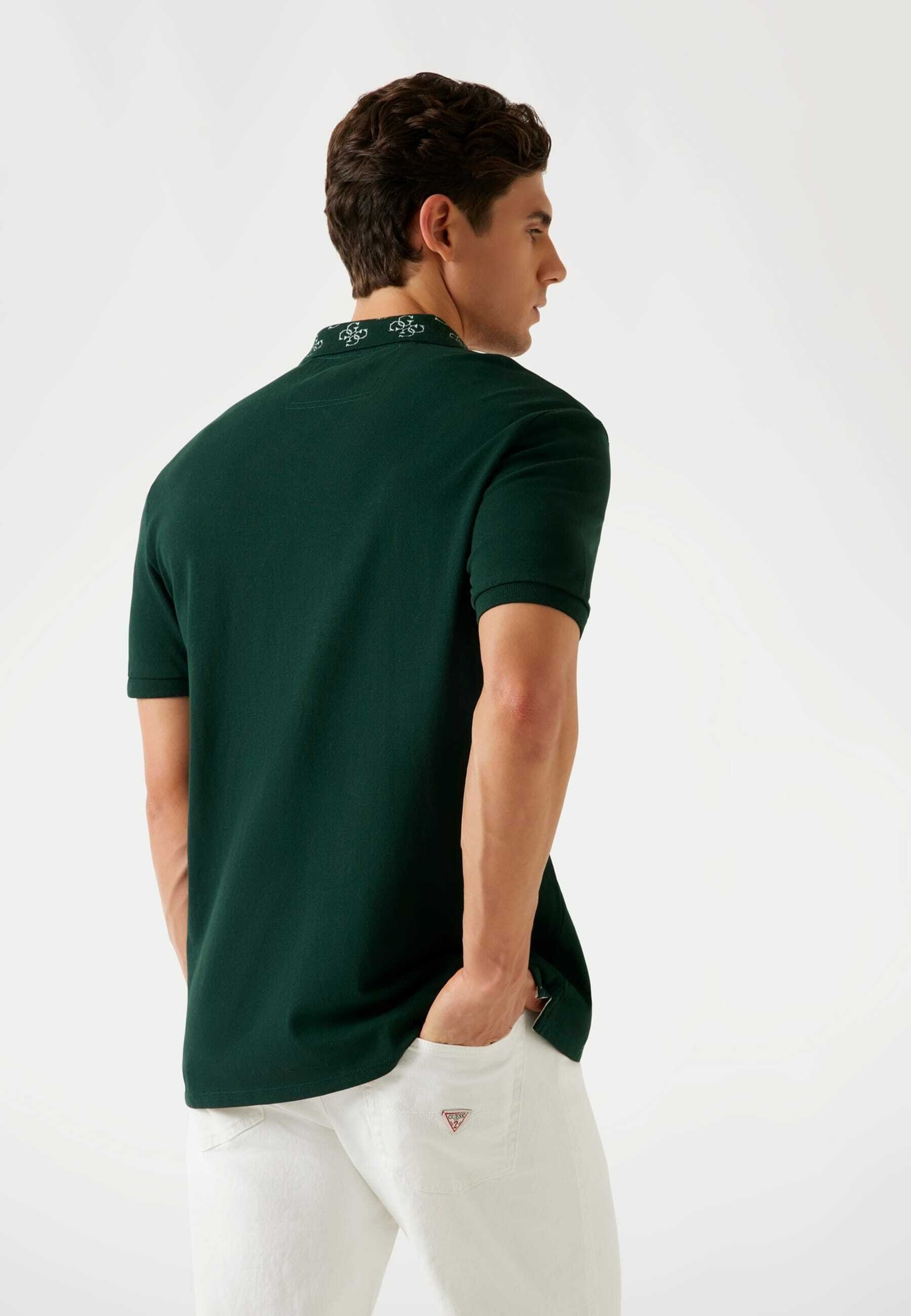 Guess LOGOKRAGEN - Poloshirt - donkergroen