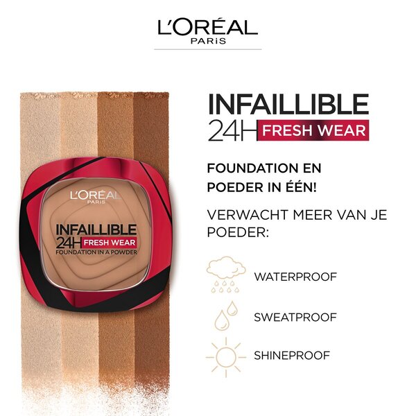 Base de maquillaje en polvo L'Oréal Paris Infaillible 24H Fresh Wear 220 Sand<br>9 g