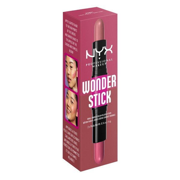 NYX Professional Makeup Dual Ended 01 gaiši persiku un maigi rozā krēmveida vaigu sārtuma brīnumstick