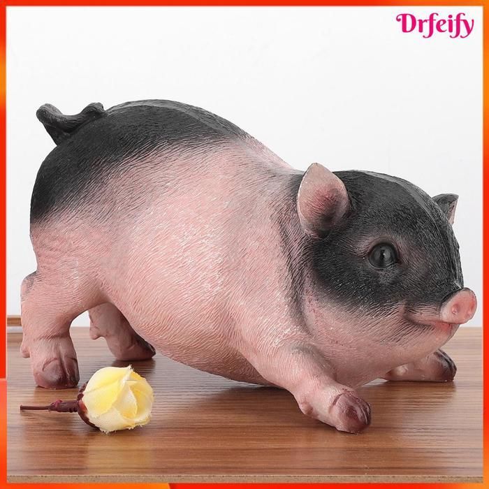 Décor de jardin - AKOZON - Figurine Cochon - Résine synthétique - 17 x 10 cm - Intérieur & extérieur