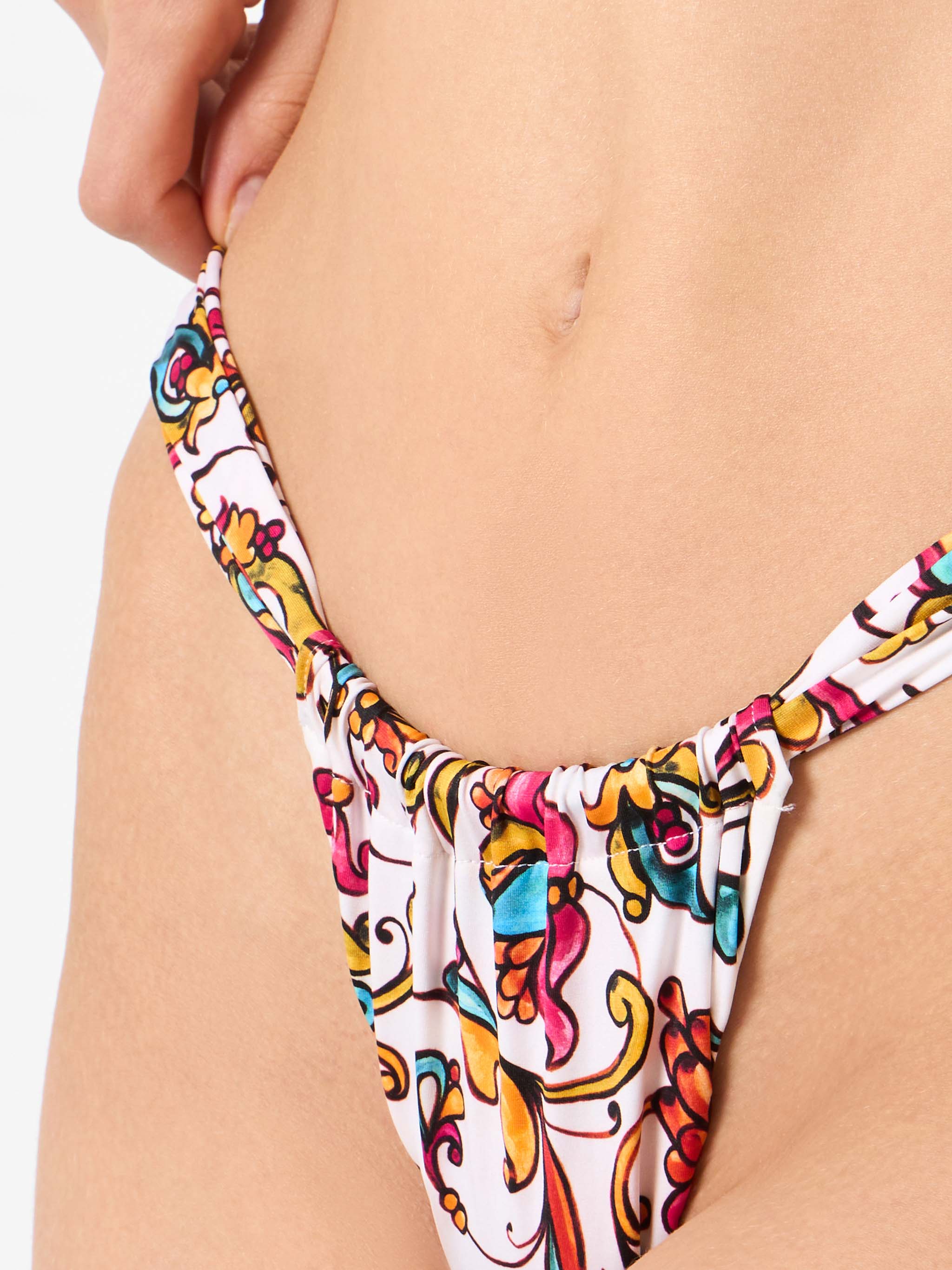 Braguita de baño de corte alto para mujer con estampado de mayólica