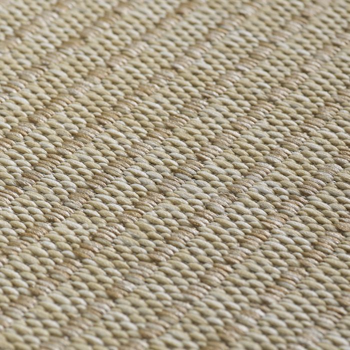 Tapis d'extérieur 200x290 cm Beige Tapis balcon cuisine et terrasse unicolore en tissage plat résistant aux intempéries