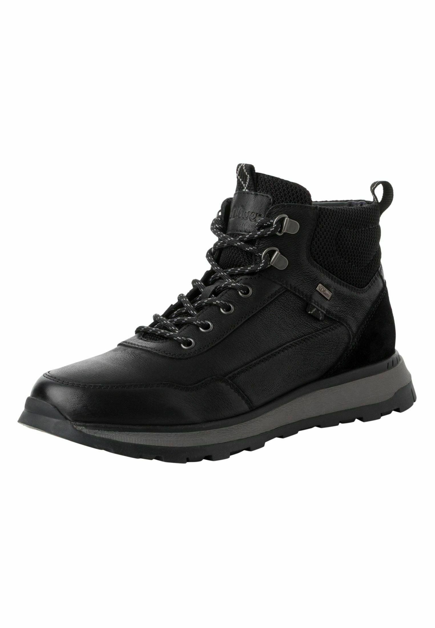 s.Oliver Šněrovací kotníkové boty - černá