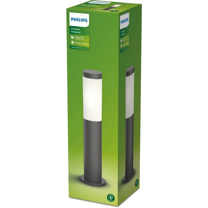 Lampadaire extérieur sur poteau - UTRECHT - Poteau anthracite - 1x20 W - Haute tension