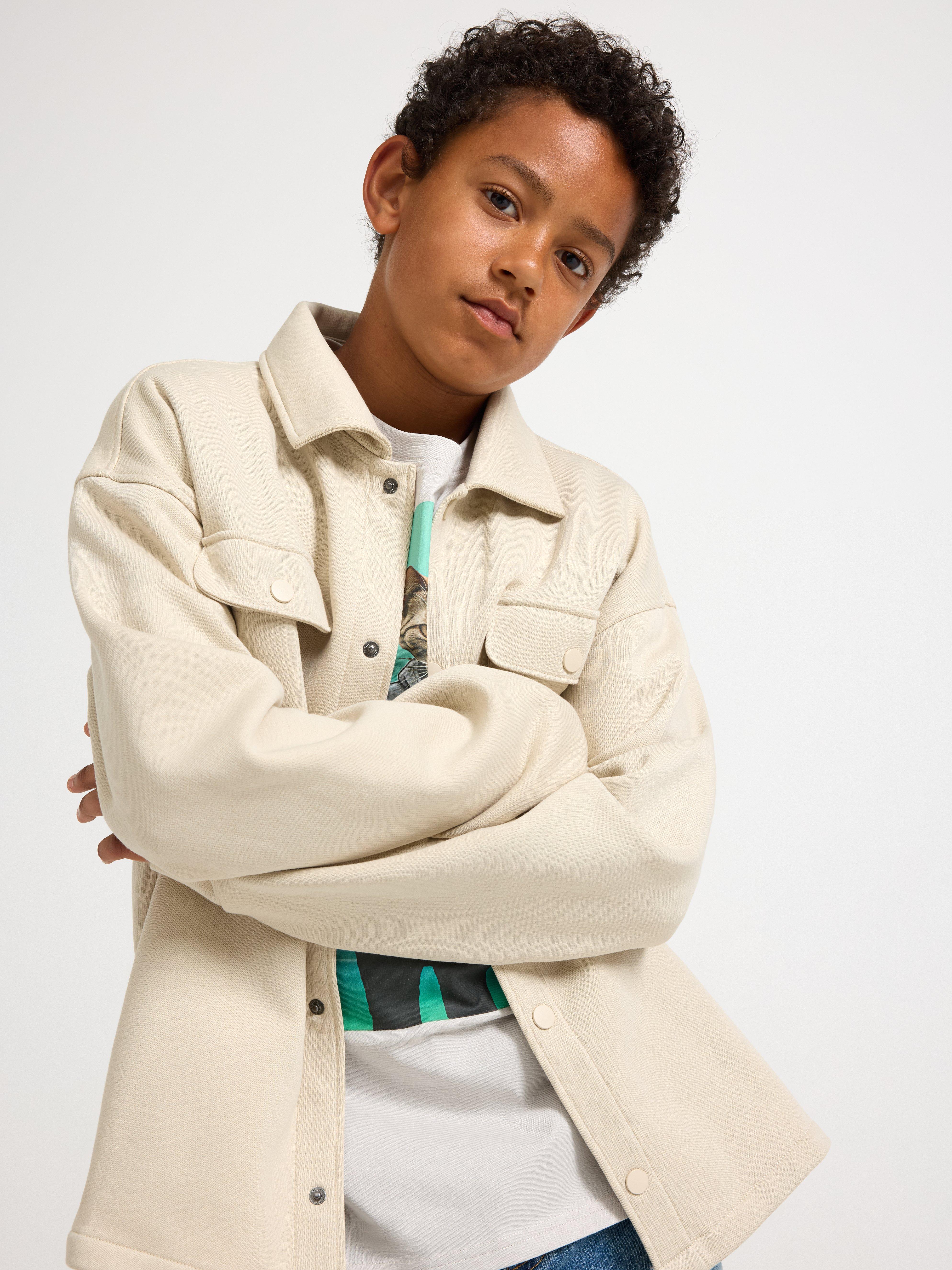 Sobrecamisa de trikå Beige claro