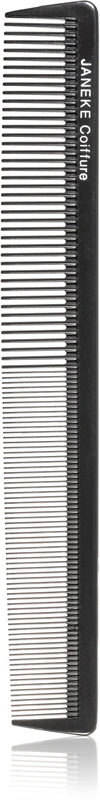 Pente Janeke Black Line com dentes largos e finos para ondular cabelos e resistir a altas temperaturas.