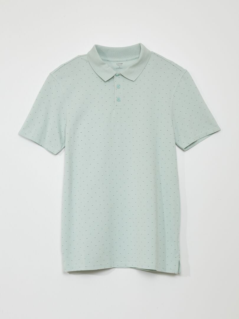 Polo shirt van bedrukte katoenen piqué - GEEL