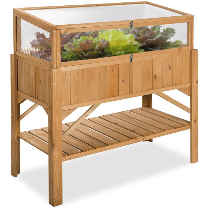 Raised garden bed - TECTAKE - Sturdy raised planter with removable wooden frame 119 x 57 x 90 cm - Brown