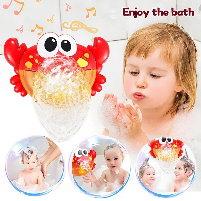 Juguete de baño para bebés - Máquina de burbujas con forma de cangrejo y música - A partir de 18 meses - Regalo para recién nacidos