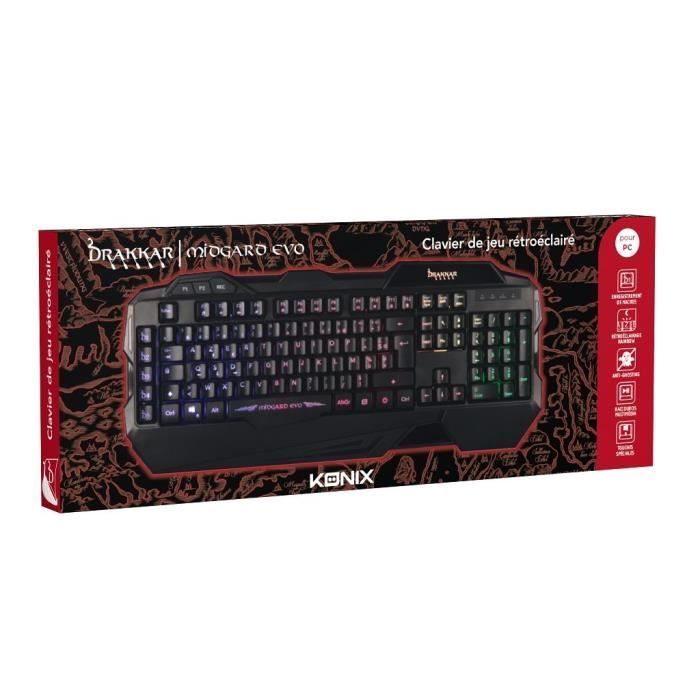 Teclado gamer - Drakkar - Midgard Evo - Retroiluminado - Membrana - Anti-ghosting